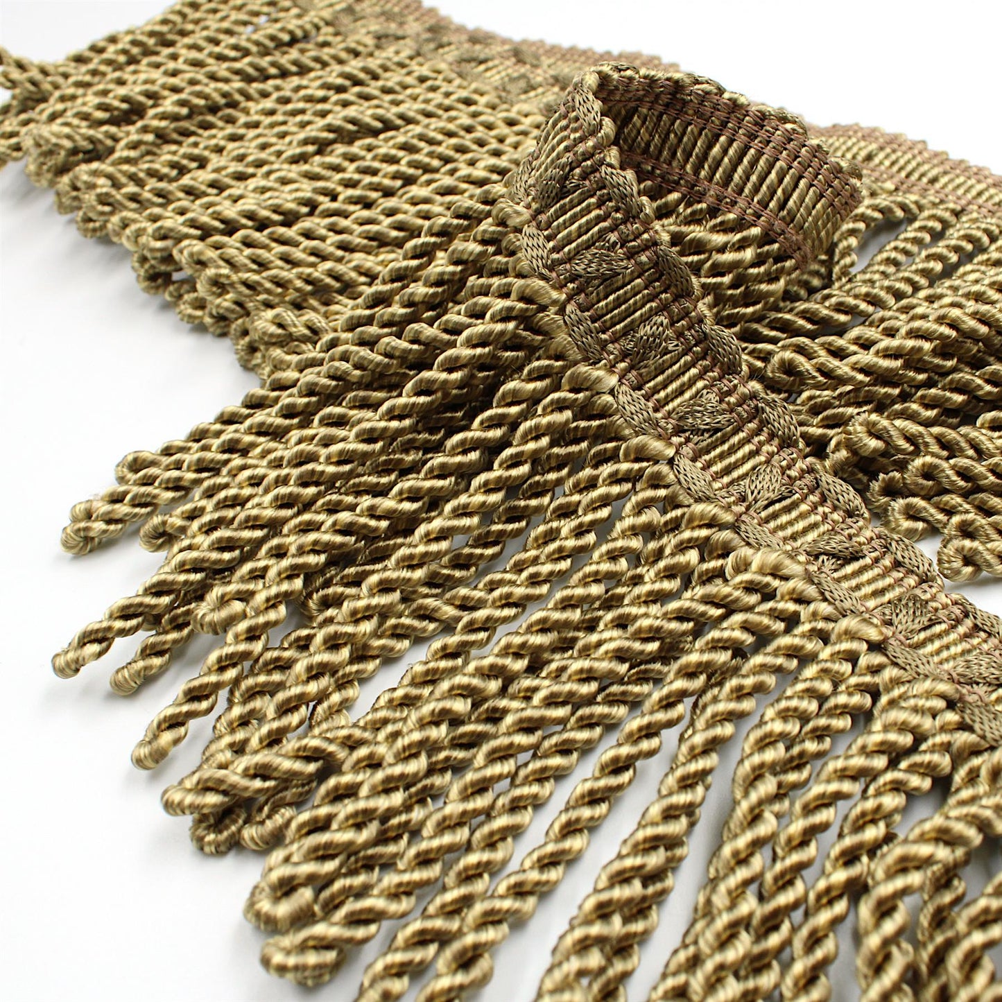 Rayon Bullion Fringe with Decorative Header - 12cm x 1m - 5504