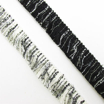 Monochrome Cut Fringe - 20mm - by the metre - 5388