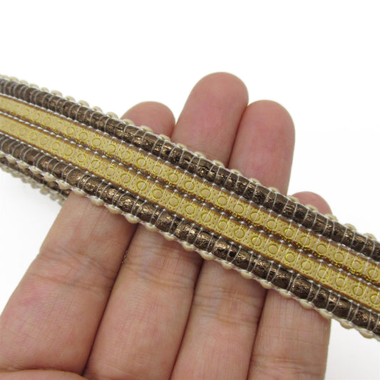 Ornate Braid - Golden Brown - 20mm - by the metre - 7495