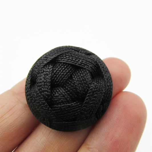Fancy Woven Rope Pattern Button Black 44L 4419