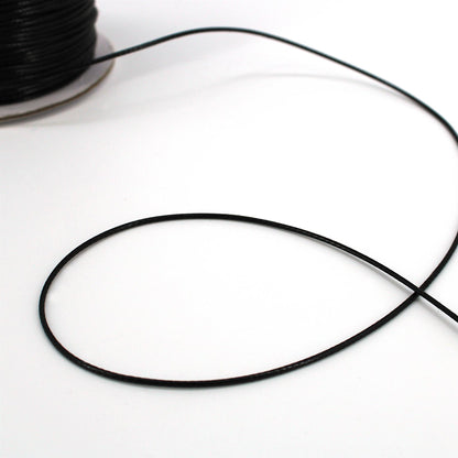 Waxed Cord - Black - 1mm x 100 metres - 8627