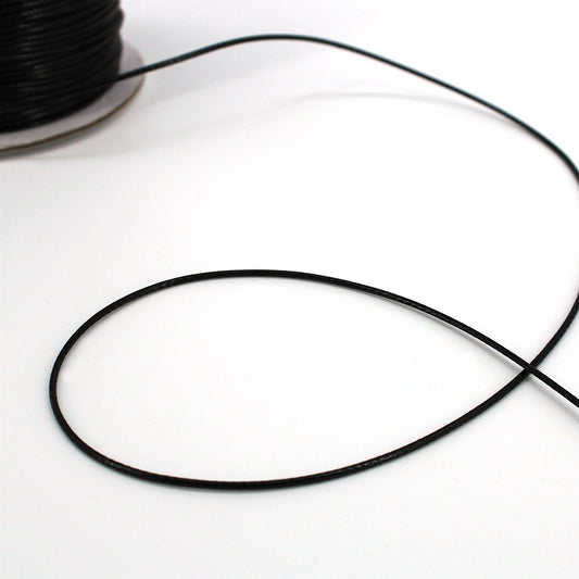 Waxed Cord - Black - 1mm x 100 metres - 8627