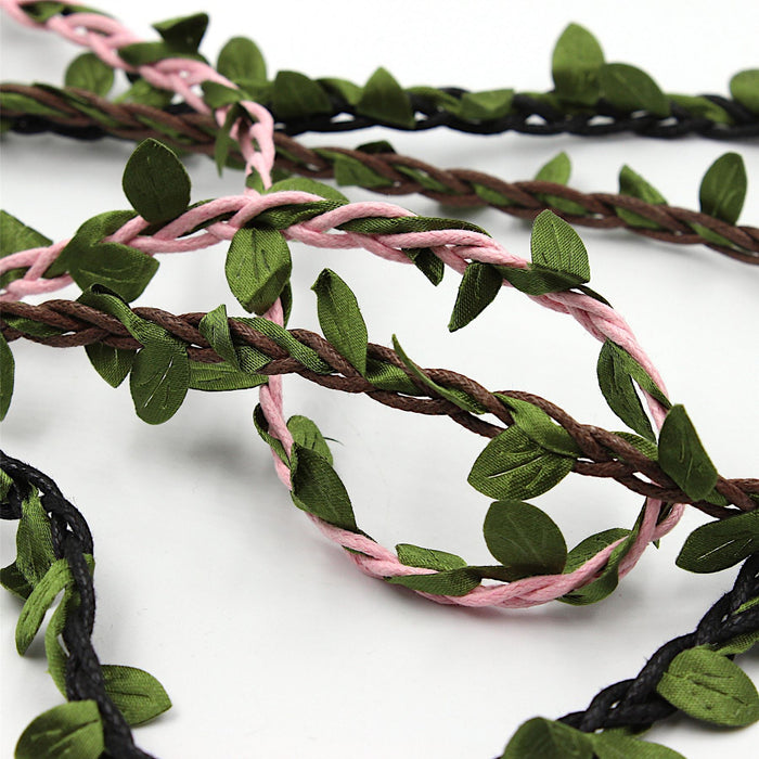 Plaited Cord With Leaves 6mm 6379