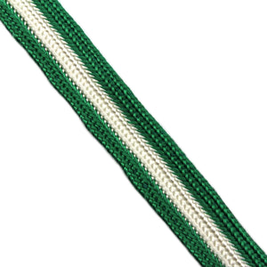 Vintage Stripe Braid GREEN WHITE 12mm 2107