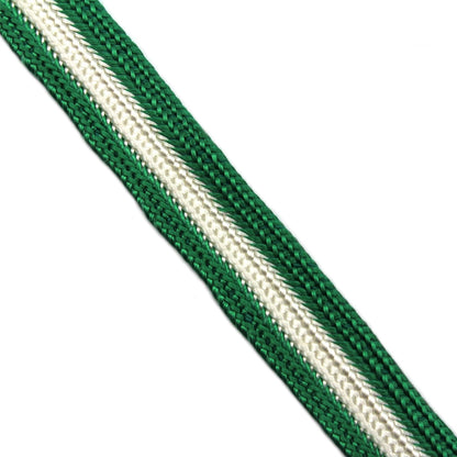 Vintage Stripe Braid Green White 12mm x1m - 2107