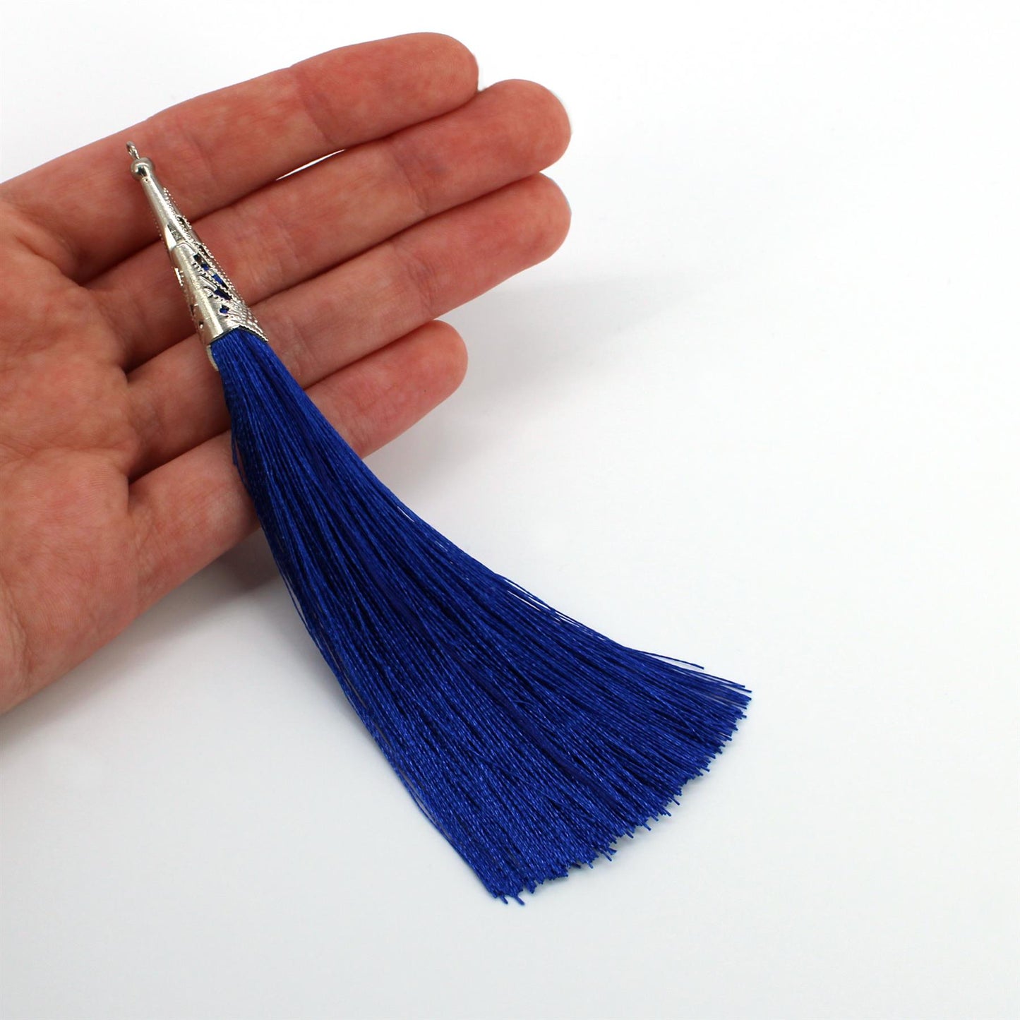 Silky Tassel with Ornate Metal Cap - 13cm - 7597