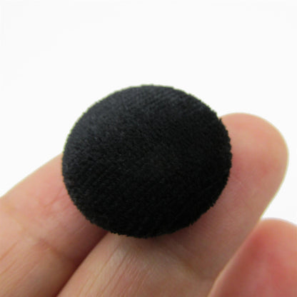 Velvet Covered Black Button - 4453
