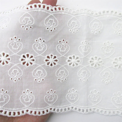 Ladder Edge Broderie Anglaise - Ivory - 12cm - by the metre - 6134