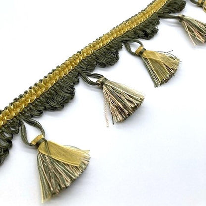 Looped Fringe With Organza Frill And Tassel 80mm 6116