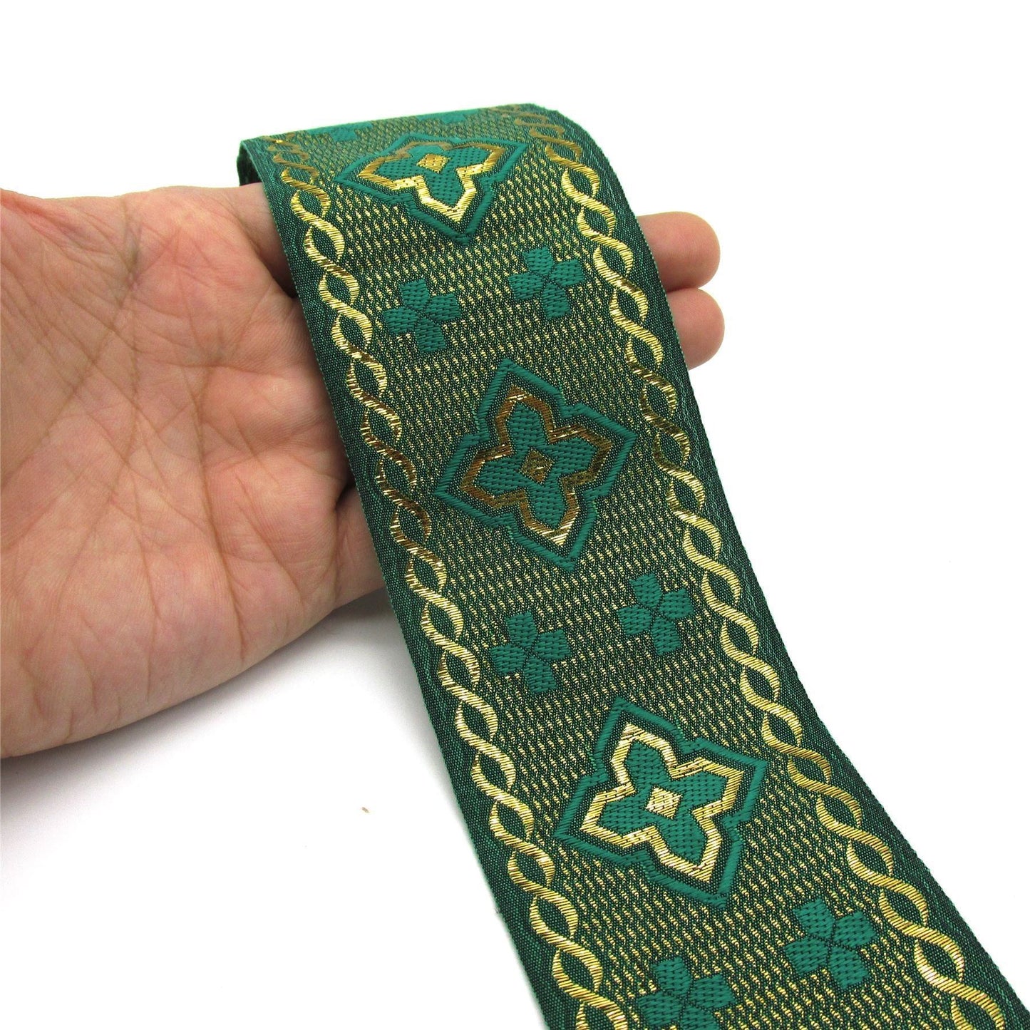 Wide Celtic Brocade Braid - 6cm - by the metre - 8246