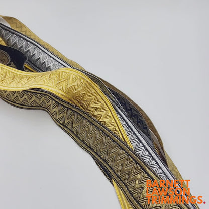 Zig Zag Patterned Metallic Braid 8343
