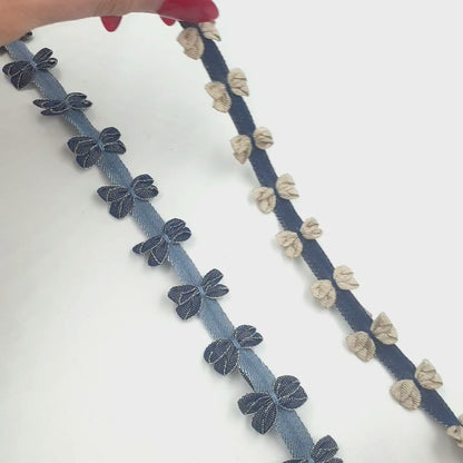 Denim Tape With Bows 20mm 8871
