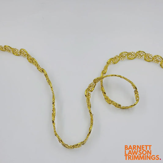 S-Shape Gold Metallic Braid - 15mm - by the metre - 9790