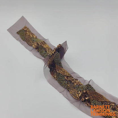 Beaded Motif Plaited Design Brown 34.5cm - 5017